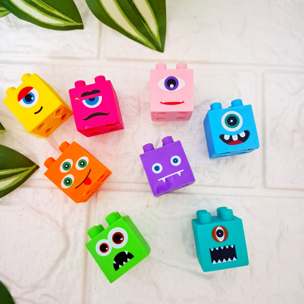 Cute Stackable Monster Block Eraser (Single Piece)