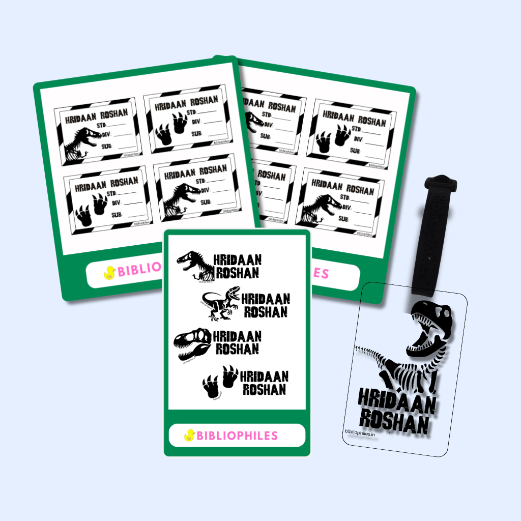 Back to School Combo - Jurassic ( Transparent Bag Tag Book Labels) - Zootii