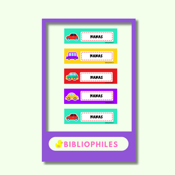 Colourful Cars Customized Waterproof Labels - Zootii