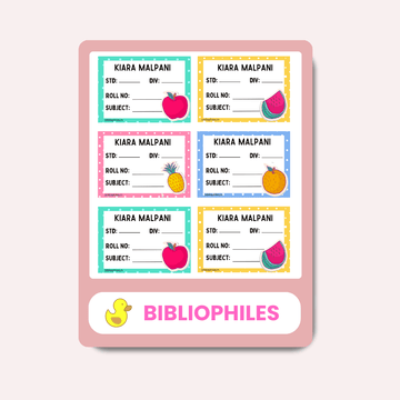 Fruits Book Labels | Personalised Premium Labels - Zootii