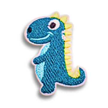 Funky Iron on Patches - Smiley Dino - Zootii