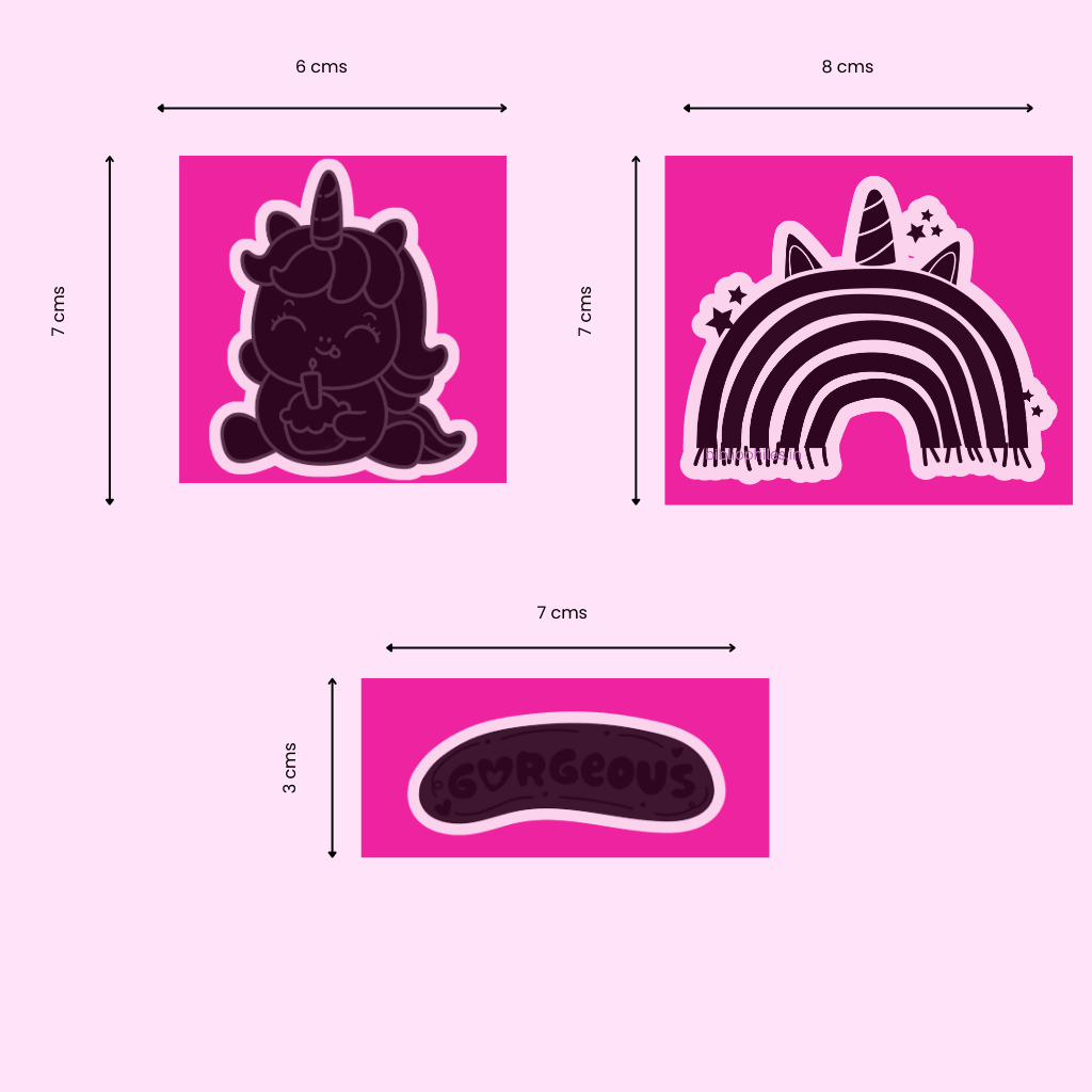 Kids 3D Stickers Set (Large) - Mystical - (Pack of 9 Durable Stickers) - Zootii