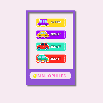 Personalised Clothes Stickers - Colourful Cars - Zootii
