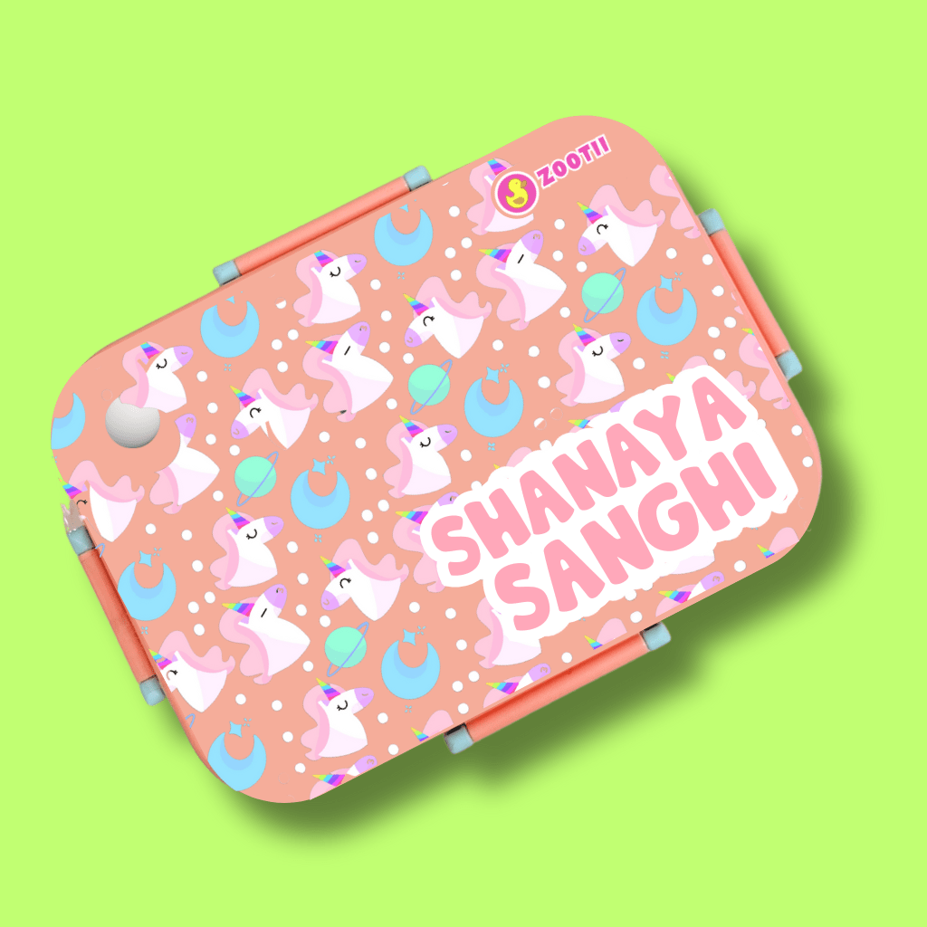 Premium Bento Lunch Box - Unicorn Peach - Zootii