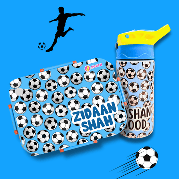 Premium Bento Lunch Box & Water Bottle - Football - Zootii