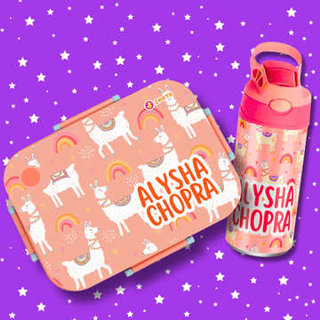 Premium Bento Lunch Box & Water Bottle - llama - Zootii