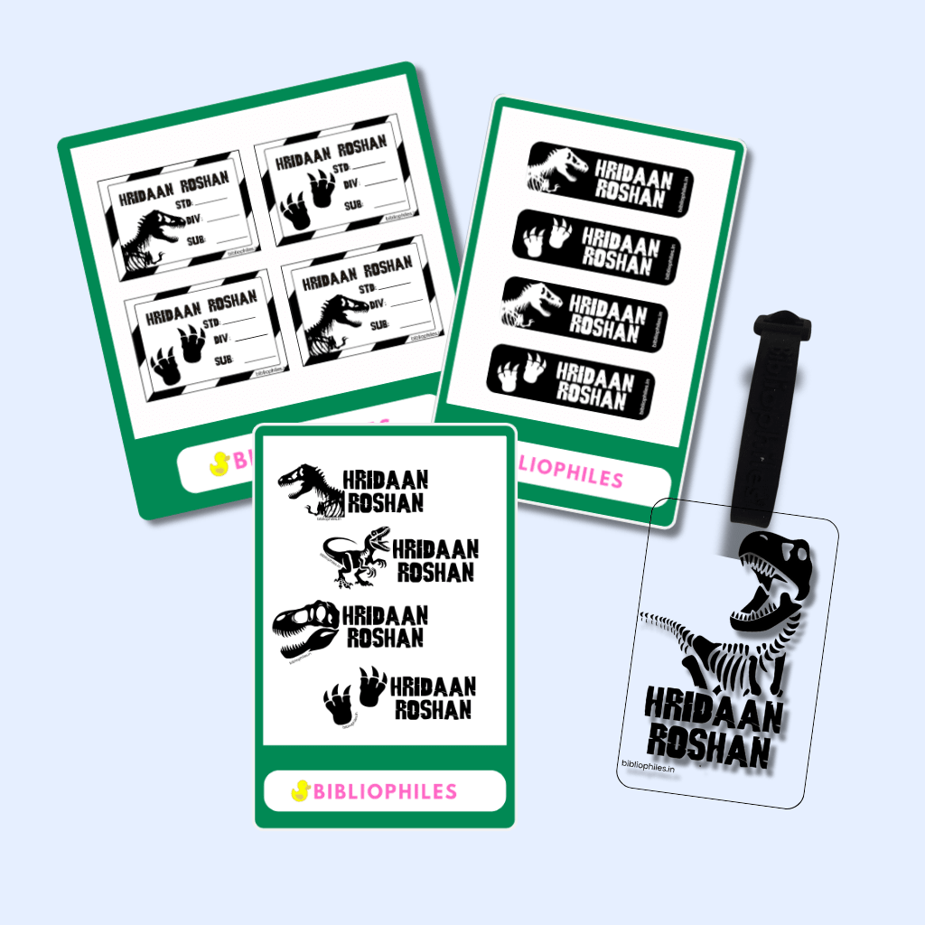 Starting the School Combo - Jurassic (Transparent Label Bag Tag Cloth Labels Book Labels) - Zootii