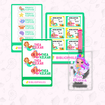 Starting the School Combo - Mermaid (Transparent Label Bag Tag Cloth Labels Book Labels) - Zootii