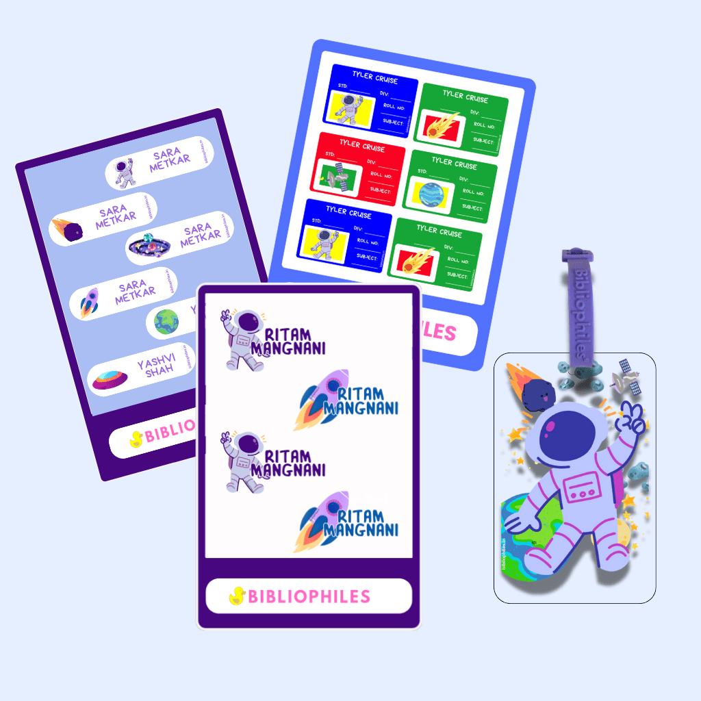 Starting the School Combo - Space (Transparent Labels Bag Tag Cloth Labels Book Labels) - Zootii