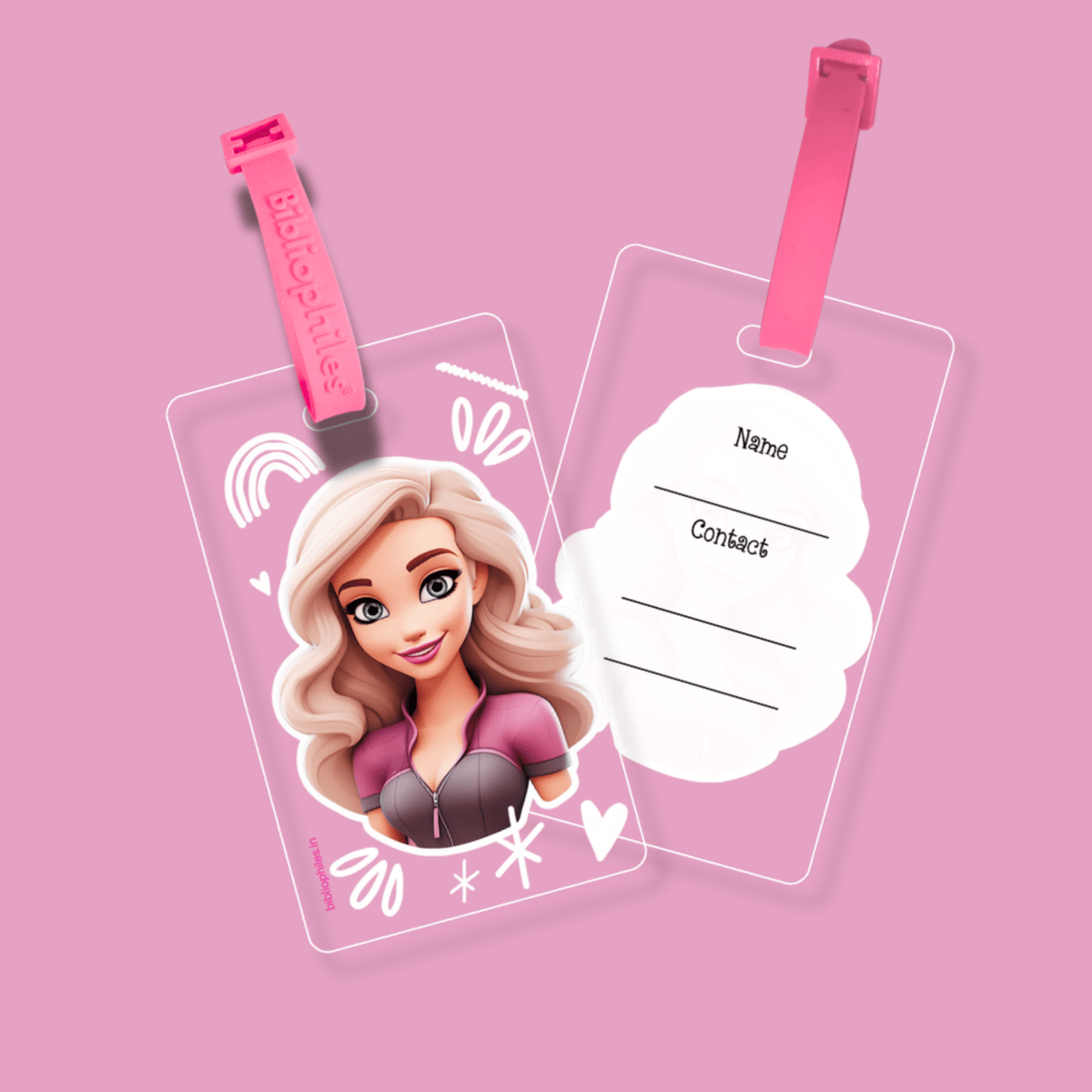 Writable Bag Tags - Cute Girl ( Pack of 2) - Zootii