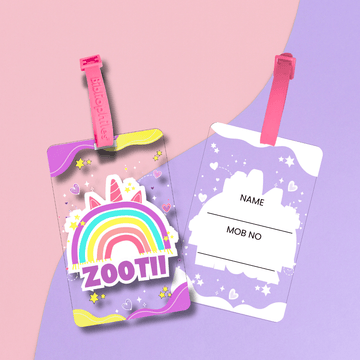 Personalised Bag Tags for Kids India – Rainbow Design | Zootii by Zootii