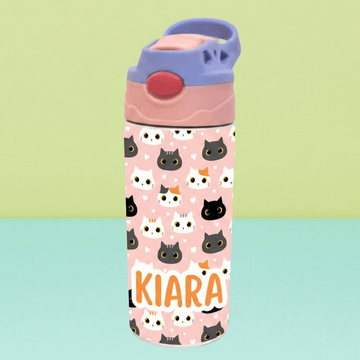 Zootii Personalised Water Bottle (Kittens - PinkBlue) - Zootii