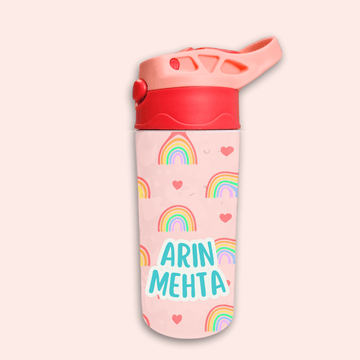 Zootii Personalised Water Bottle (Rainbow - PeachRed) - Zootii