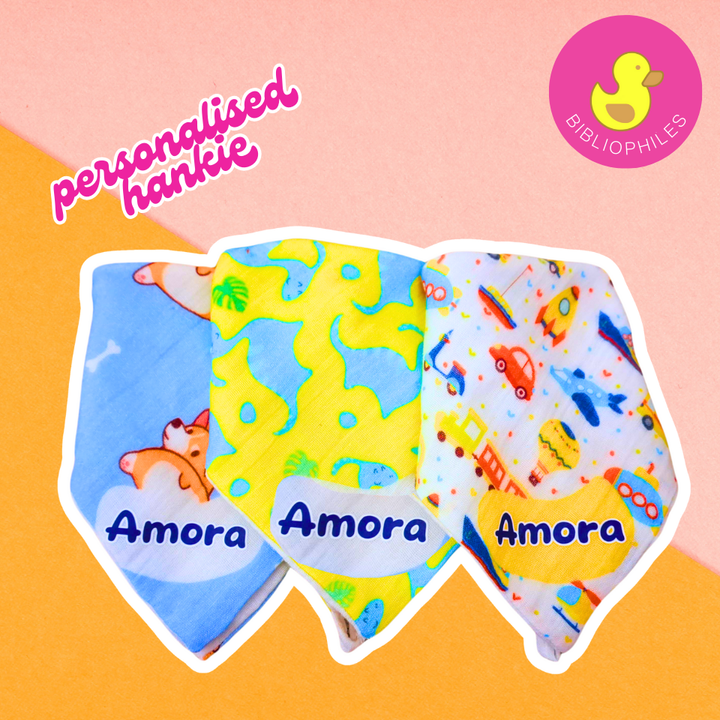 Personalised Muslin Handkerchief Set - Kitten  ( Pack of 2)