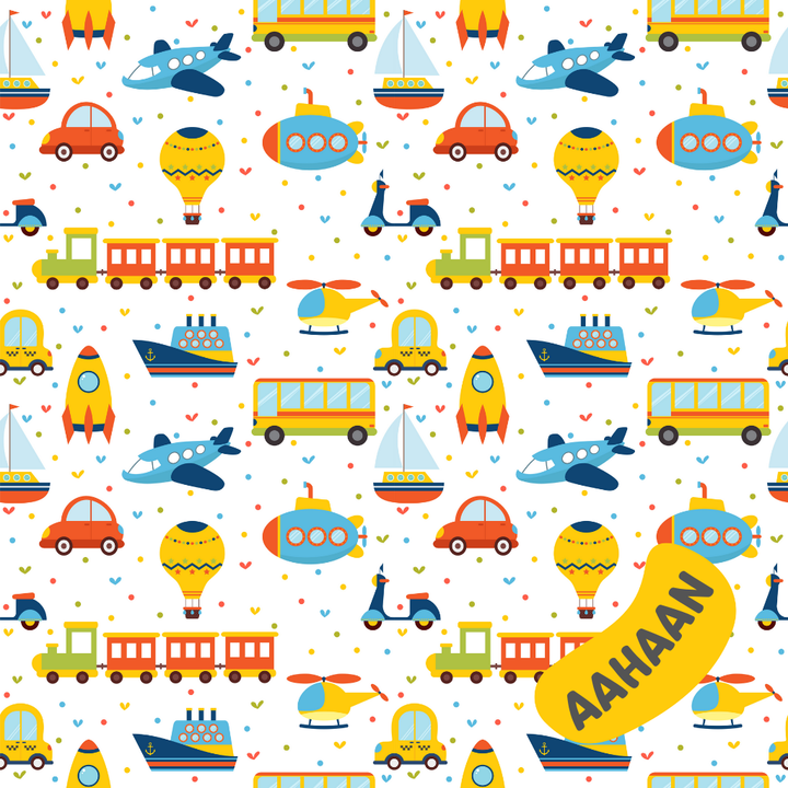 Personalised Muslin Handkerchief Set - Cars  ( Pack of 2)