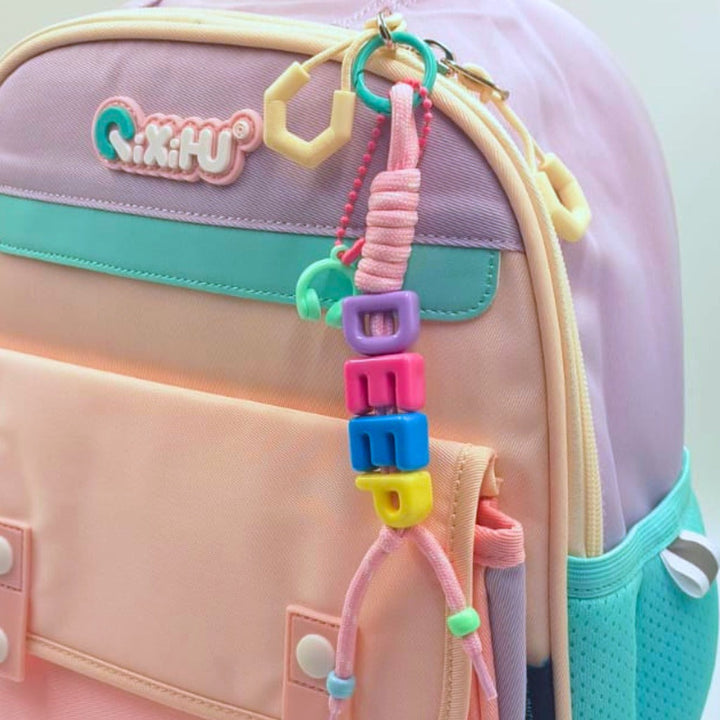 Custom name candy bag charm for handbags, backpacks and tote bags