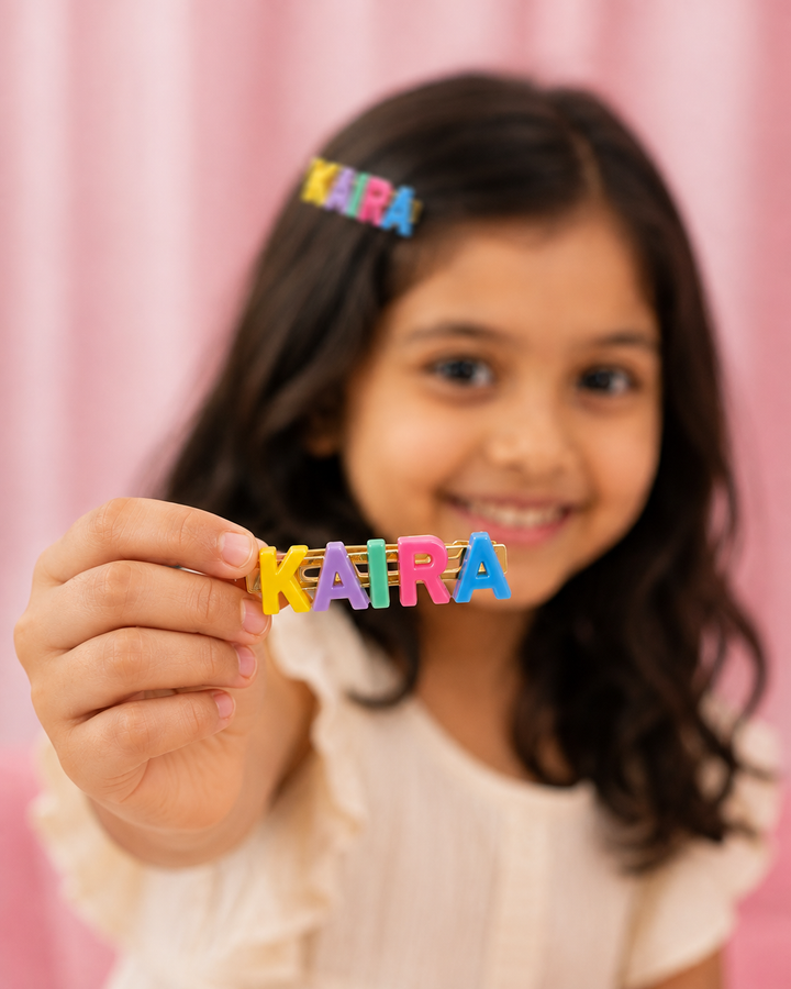 Hair Clips - Alphabets Pastel (Pack of 4)