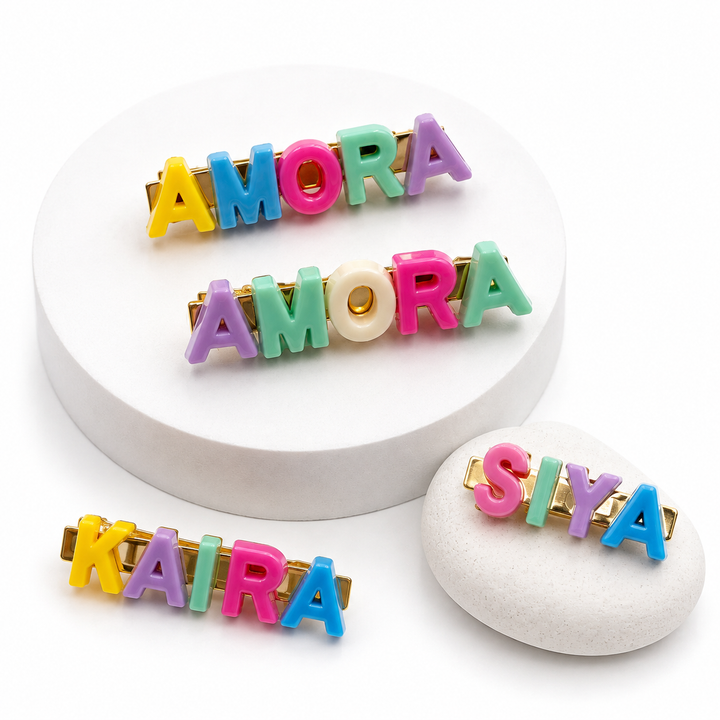 Hair Clips - Alphabets Pastel (Pack of 4)