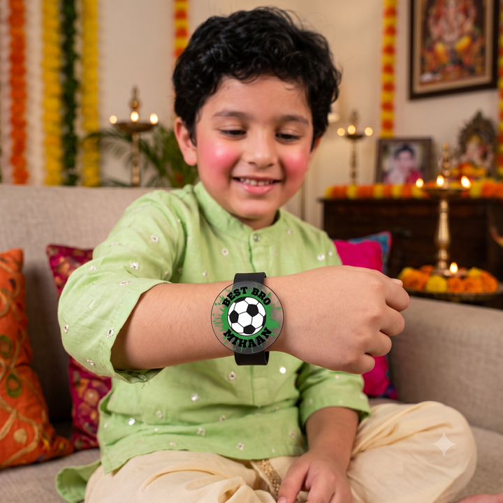 Personalized football Rakhi for kids