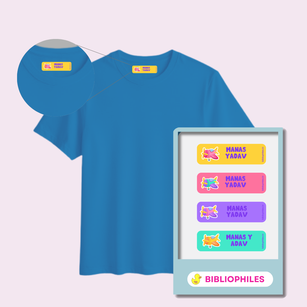 Starting the School Combo - Planes (Transparent Label Bag Tag Cloth Labels Book Labels)