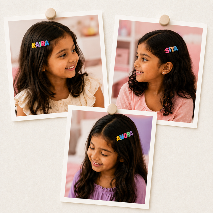 Hair Clips - Alphabets Pastel (Pack of 6)