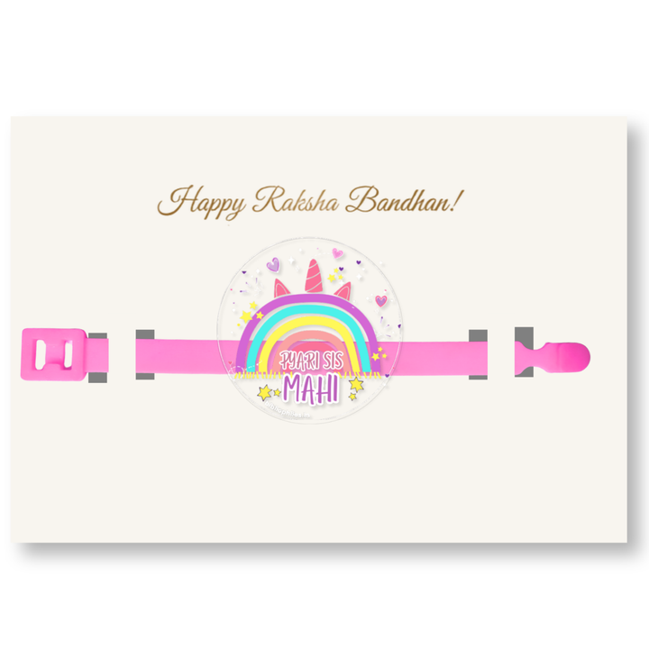 Rakha Bandhan Combo - Rainbow Luggage Tag | Rakhi | Greeting Card