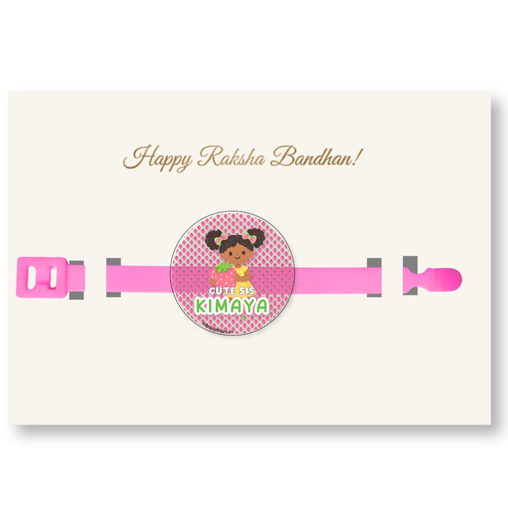 Rakha Bandhan Combo - Strawberry Girls Luggage Tag | Rakhi | Greeting Card