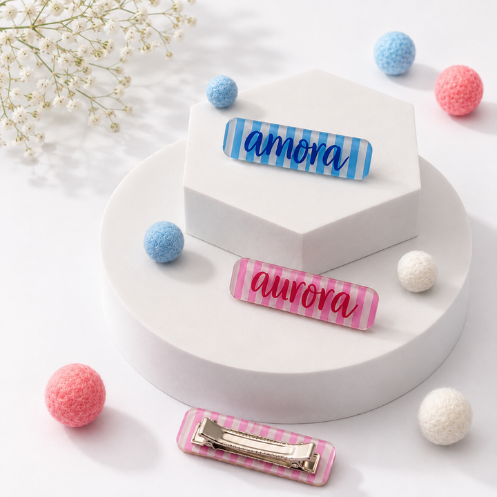 Hair Clips - Stripes Pastel (Pack of 4)