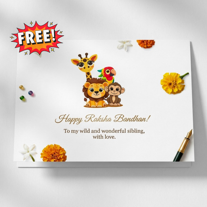 Rakha Bandhan Combo - Football Luggage Tag | Rakhi | Greeting Card