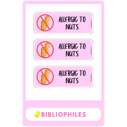Nut allergy labels for kids school items