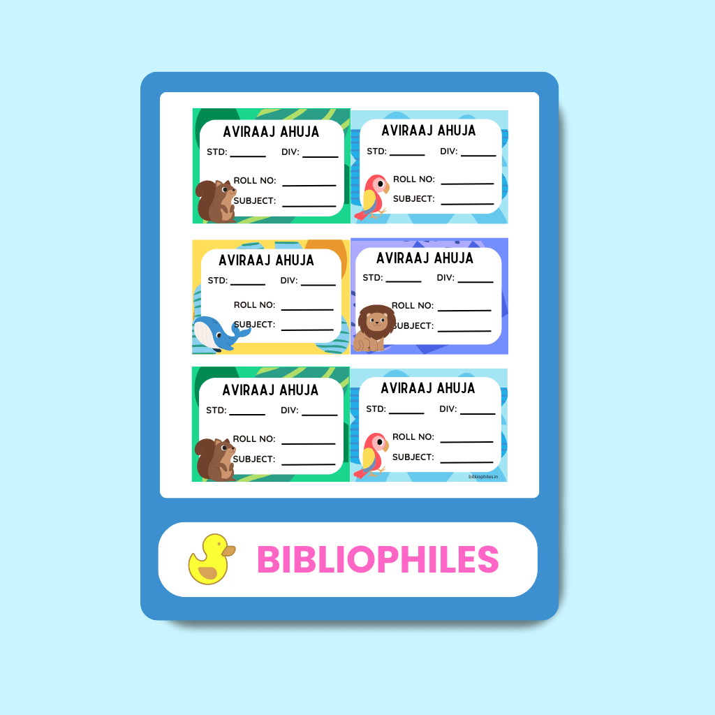 Animals Book Labels | Personalised Premium Labels - Zootii
