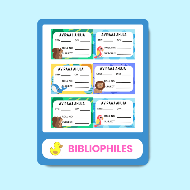 Animals Book Labels | Personalised Premium Labels - Zootii