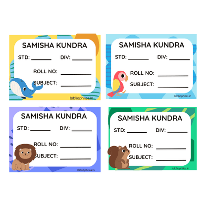 Animals Book Labels | Personalised Premium Labels - Zootii