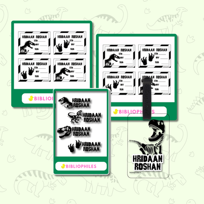 Back to School Combo - Jurassic ( Transparent Bag Tag Book Labels) - Zootii