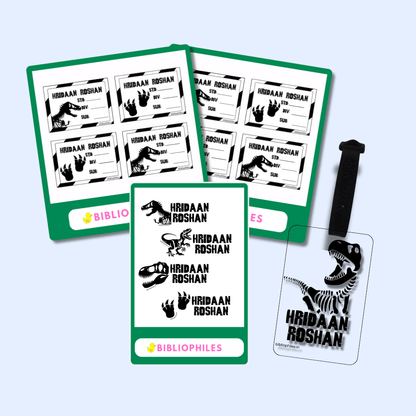 Back to School Combo - Jurassic ( Transparent Bag Tag Book Labels) - Zootii