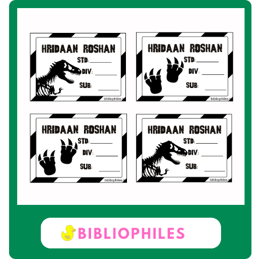 Back to School Combo - Jurassic ( Transparent Bag Tag Book Labels) - Zootii