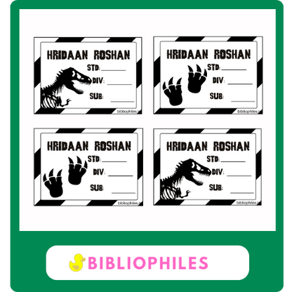 Back to School Combo - Jurassic ( Transparent Bag Tag Book Labels) - Zootii