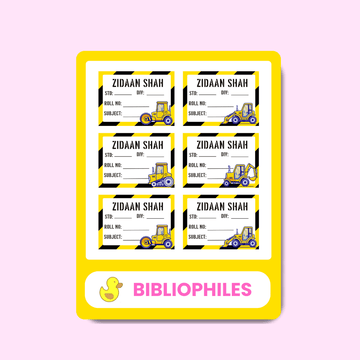 Construction Personalised Book Labels - Zootii