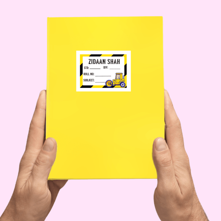 Construction Personalised Book Labels - Zootii