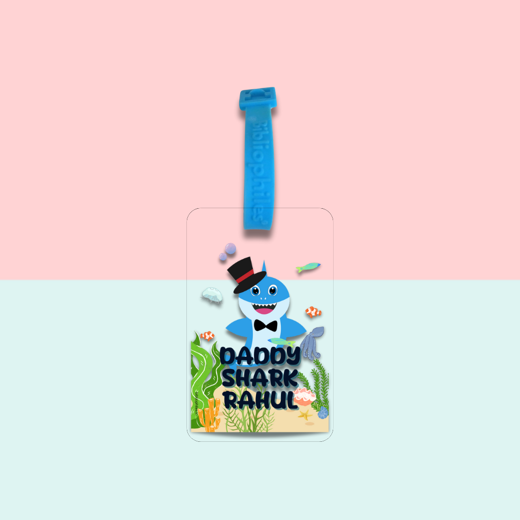 Luggage Tag - Daddy Shark (Transparent Tag)