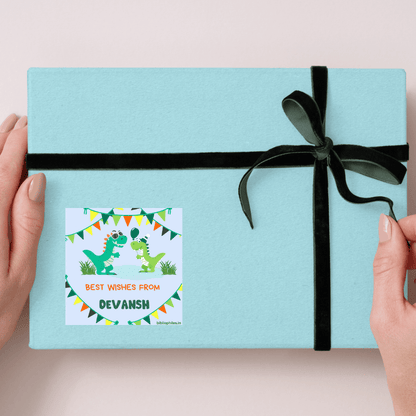 DinoShow Personalised Gift Tag Stickers - Zootii