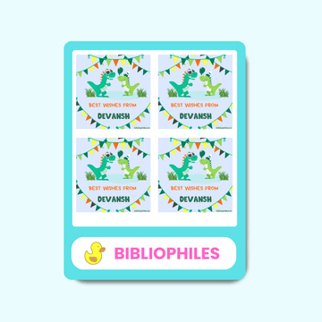DinoShow Personalised Gift Tag Stickers - Zootii