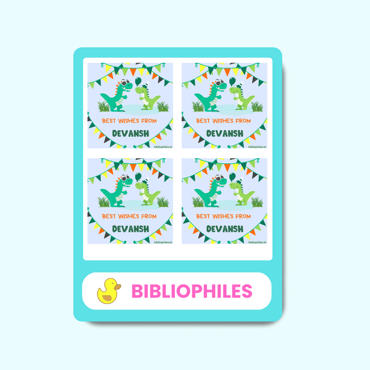 DinoShow Personalised Gift Tag Stickers - Zootii