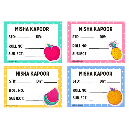 Fruits Book Labels | Personalised Premium Labels - Zootii