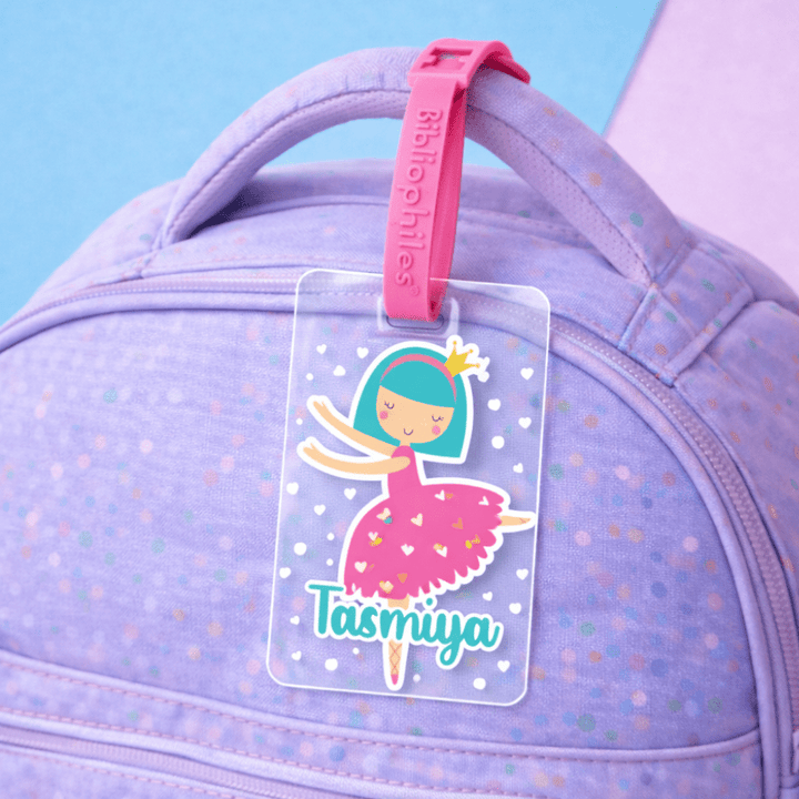 Personalised Bag Tags for Kids India – Ballerina Transparent Design | Zootii by Zootii