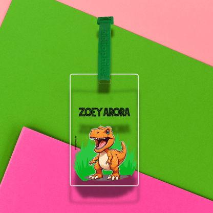 Luggage Tag - Dinosaur (Transparent Tag) - Zootii