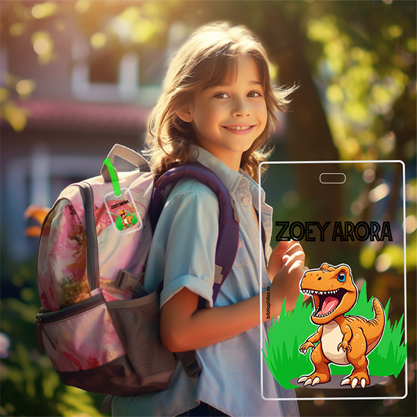 Luggage Tag - Dinosaur (Transparent Tag) - Zootii