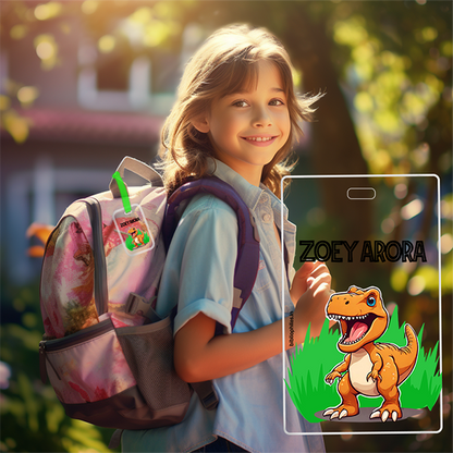 Luggage Tag - Dinosaur (Transparent Tag) - Zootii