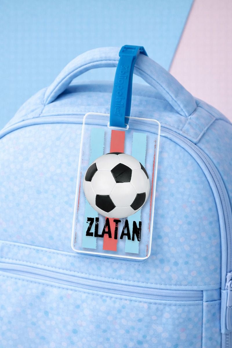 Luggage Tag - Football Striped (Transparent Tag) - Zootii