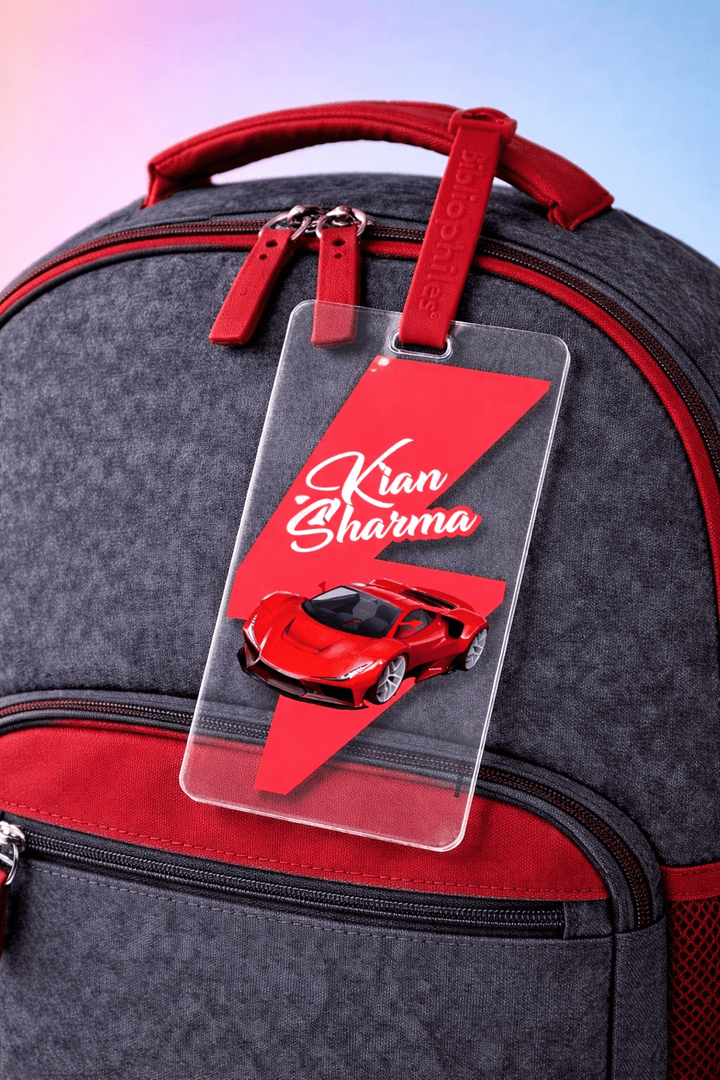 Luggage Tag - Race Car (Transparent Tag) - Zootii